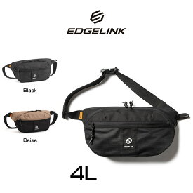 EDGELINK エッジリンク ace. エース ヒップバッグ ボディーバッグ メンズ レディース ブランド 大容量 旅行 4L 2WAY 肩掛け 斜めがけ ファスナー キャンプ 合宿 学生 ナチュラル シンプル ブラック 黒色 黒 かっこいい 大人 人気 おしゃれ 高見え プレゼント 記念日 誕生日