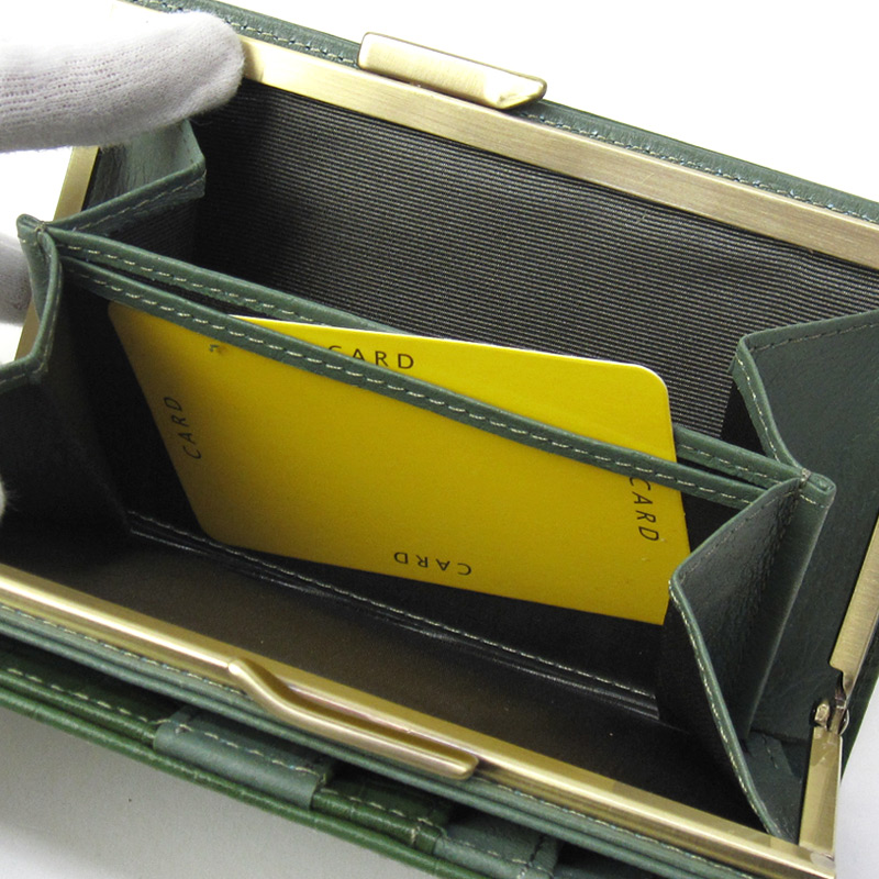 楽天市場】折財布 二つ折り財布 がま口財布 クロコ型押し レディース 