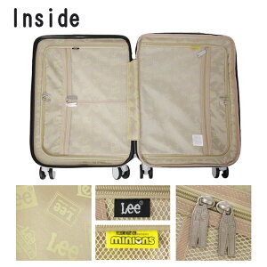 スーツケース機内持ち込みかわいいLeeミニオン拡張機能37L320-30000軽量ファスナー頑丈TSAロック4輪キャリーケース黒白スカイブルー