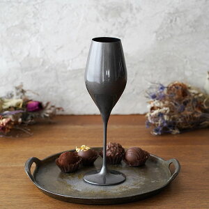 【クーポン配布中】カラーズ/メタリックグレー ツル 10oz シャンパーニュグラス 310ml 1個 ガラス漆加工 // おしゃれ 漆器 グラス 酒器 グレー メタリック 漆塗り 酒 洋食器 食器 シャンパングラ