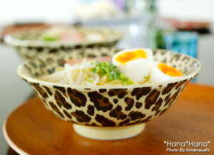 【クーポン配布中】レオパード(ヒョウ柄) ラーメン どんぶり 丼 19cm//美濃焼 鉢 おしゃれ ラーメン どんぶり鉢 かわいい 丼ぶり 業務用 家庭用 豹柄 丼鉢 磁器 陶磁器 陶器 クール スープ碗 ス