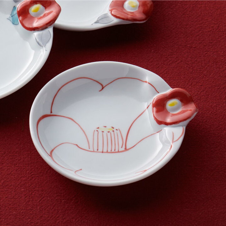 楽天市場 クーポン配布中 花紋 赤絵 椿 薬味 小皿 豆皿 11cm 波佐見焼 和食器 お皿 おしゃれ お正月 食器 正月 豆皿 皿 おしゃれ食器 Primitive陶舎花 花