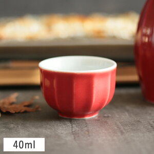 【クーポン配布中】赤釉面取 ぐい呑み 40ml 有田焼 // 和食器 食器 酒器 ぐい呑み おちょこ 正月 お祝い おもてなし 赤色 モダン かっこいい おしゃれ 盃 正月 お祝いの席 おしゃれ 和食器 酒器