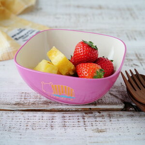 【クーポン配布中】isso ecco(イッソ エッコ) アニマル スクエアボウル 12.5cm ピンク (お取り寄せ品)ABS樹脂 // 日本製 アウトドア食器 電子レンジOK 食洗機OK 140℃ 耐熱 キッズ こども食器 子ども