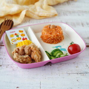 【クーポン配布中】isso ecco(イッソ エッコ) アニマル 長角ツインプレート 21cm ピンク (お取り寄せ品)ABS樹脂 // 日本製 アウトドア食器 電子レンジOK 食洗機OK 140℃ 耐熱 キッズ こども食器 子