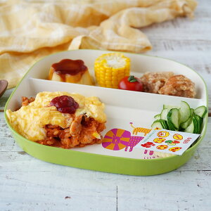 【クーポン配布中】isso ecco(イッソ エッコ) アニマル 正角ツインプレート 24cm グリーン (お取り寄せ品)ABS樹脂 // 日本製 アウトドア食器 電子レンジOK 食洗機OK 140℃ 耐熱 キッズ こども食器