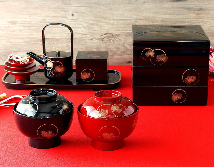 楽天市場】【クーポン配布中】光輪松 三段重箱 19.8cm ブラック 漆器 