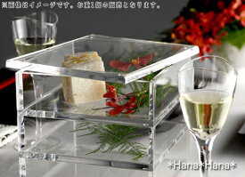 【スーパーセールクーポン配布中】クリア アクリル 重箱 3段 L 21cm // 食器 正月 蓋付き お重 三段重 透明 弁当箱 おもてなし スタイリッシュ おしゃれ