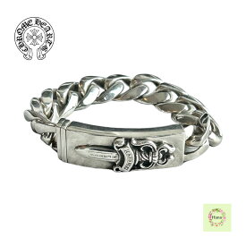 【中古】CHROME HEARTS クロムハーツ 925 ID DAGGER ダガーIDクラシックリンク オールドシルバーブレスレット 11リンク シルバー 107.32g プレゼント