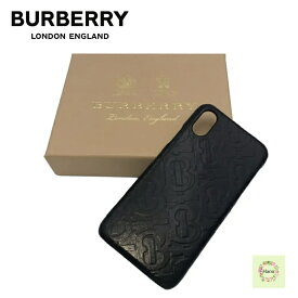 【中古】BURBERRY バーバリー iPhone X XS ケース スマホアクセサリー モノグラム ブラック 黒 プレゼント ブランド 箱付き