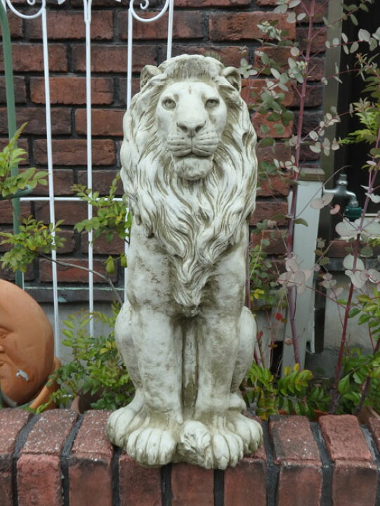 楽天市場】ガーデニング ガーデン 雑貨『English Sitting Regal Lion』 : 花遊び