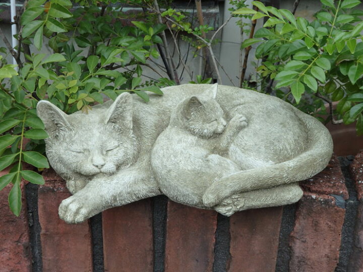 楽天市場 ガーデニング ガーデン 雑貨 ストーン製 English Cat Kitten 花遊び