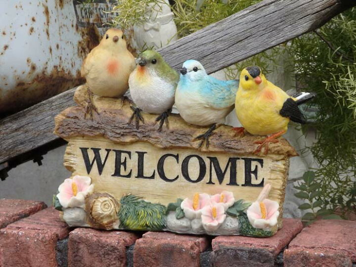 楽天市場 ガーデニング ガーデン 雑貨 カラフルレストバード Welcome 花遊び