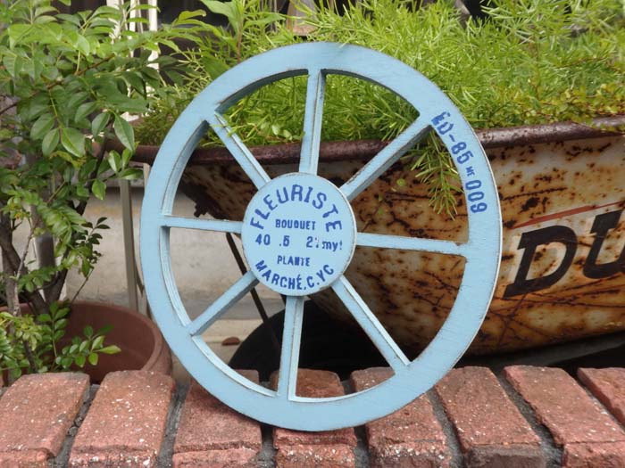 ガーデニング雑貨 ガーデン 車輪『アンティーク風♪カラフルホイール・ブルー』 | 花遊び
