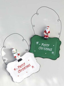 クリスマス サンタ スノーマン ガーデニング ガーデン『happy♪ハンギングサンタ&スノーマン プレート』