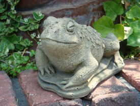 ガーデニング ガーデン かえる フロッグ アニマル イングリッシュ 英国 ストーン製【花遊び】 『English Frog・A』