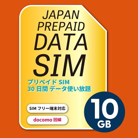 docomo プリペイドSIM　10GB (N+30日間) プリペイドSIMカード　格安SIM