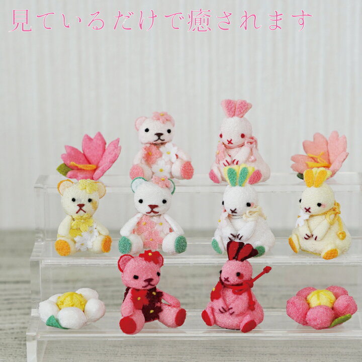 楽天市場】ミニチュア細工 [うさぎとぽっちゃんの3段飾り］ 置き物  