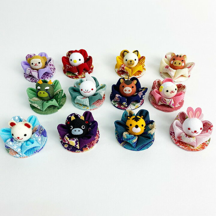 楽天市場 干支 つまみ細工 干支 セット つまみ花の手のり細工シリーズ ミニサイズ 置物 玄関 プレゼント ミニチュア 手のひらサイズ ちりめん細工館 置き飾り 虎 寅 動物 ねずみ 丑 うさぎ 午 馬 動物 十二支 かわいい お正月 縁起物 ご利益 和雑貨 開運 22年 令和4年