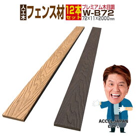 【月間優良ショップ受賞店】【ウッドデッキ】【人工木】【送料無料】【全2色】人工木材 木目調 ウッドデッキ 部材 ウッドデッキ部材 部品 樹脂 ウッドパネル 【72×11×2000mm】【木目調フェンス材　ルーバー材 W-B72 12本セット】