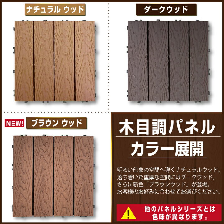 楽天市場 木目調 ウッドパネル 25枚セット 送料無料 デッキパネル 木製タイル ガーデニング ベランダ バルコニー 人工木材 グッドライフ ウッド
