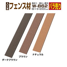 【月間優良ショップ受賞店】【ウッドデッキ】【人工木】【全2色】人工木材 木目調 人工木ウッドデッキ 部材 ウッドデッキ部材 部品 樹脂ウッドデッキ ウッドパネル 【69×9×2000mm】【木目調フェンス材　ルーバー材 W-B62】