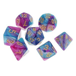 7�� ���ʑ̂̃_�C�X �T�C�R�� 2�F 16mm D20 D12 D10 D8 D6 D4 Dungeons and Dragons �ADND�A TRPG�A MTG�Ȃǃe�[�u���Q�[���p �p�[�v���u���[