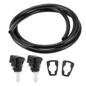 ウォッシャーノズル フロントウインドシールド ウォッシャーノズル ガスケット付き 1.2mフルイドホース付き OE:4805742AB ブラック ホワイト に対応 に対応