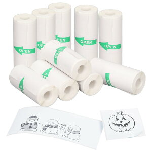 【10個セット】感熱紙ロール シール感熱紙 57x25 mm 自己粘着 ミニプリンター用紙 印刷可能ステッカー ミニ印刷用紙 ラベル ミニポータブルプリンター用紙 印刷シール ノート メモ ステッカー