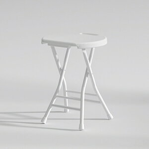 折りたたみスツール 折りたたみチェア パイプ椅子 丸 キッチン 手持ち 軽量9色 室内/室外/会議室チェア 高さ45CM 耐荷重250kg(ホワイト)