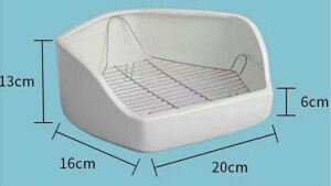 小動物用 陶器トイレ 飼育ケージ内装 チンチラ用陶器トワレ かわいい 三角 うさぎトイレ 消臭 うさぎ用 噛み防止 金網スノコ付き うさぎのトイレ チンチラ用ト小動物用 トイレトレーニング