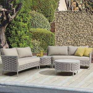 屋外籐編みソファの組み合わせ屋外テラス雨よけペンションヴィラ庭ホテルリビングルームレジャー家具