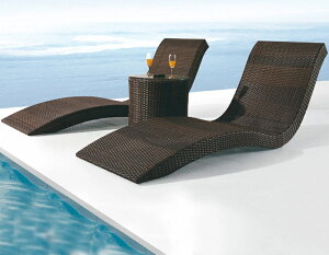 アウトドアハウス庭で寝床バルコニープールレジャー日光浴ベッドビーチチェア屋外テラス籐編みのソファベッド