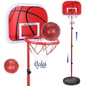 バスケットゴール 子供用/ミニバスケットゴール セット バスケットボール おもちゃ 自立式 安定構造 耐衝撃 2つボール付き 室内/屋外兼用 ストレス解消 子供用 小学生 男の子 誕生日プレゼ