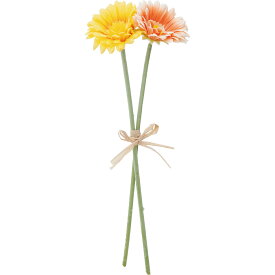 【造花】YDM/ガーベラx2 イエロー/FFH-0006-Y【01】【取寄】 造花（アーティフィシャルフラワー） 造花 花材「か行」 ガーベラ