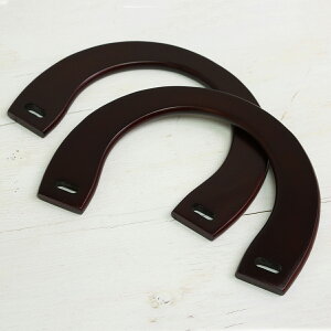 NBK日本紐釦貿易/木製持ち手 2本 茶/KT335【10】 手芸用品 持ち手・金具 持ち手 手作り 材料