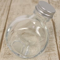 ハーバリウム瓶(フラット)100ml アルミキャップ付「キャップ色：シルバー」【01】 ハーバリウム材料 ハー…