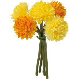 【造花】YDM/ボールマムバンチ イエローオレンジ/FB-2471-YOR【01】【取寄】 造花（アーティフィシャルフラワー） 造花 花材「か行」 キク（菊）・ピンポンマム