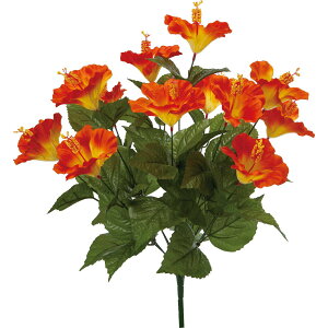【造花】YDM/ハイビスカスブッシュ オレンジ/FS-MB008-OR【01】 造花(アーティフィシャルフラワー) 造花 花材「は行」 ハイビスカス
