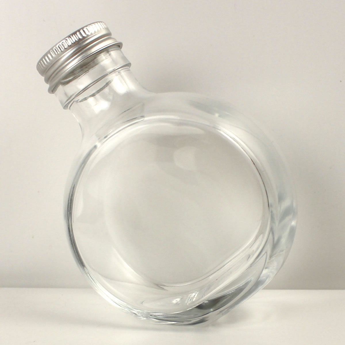 ハーバリウム瓶 (フラット)150ml アルミ銀キャップ付 ハーバリウム 瓶・ボトル ガラス瓶