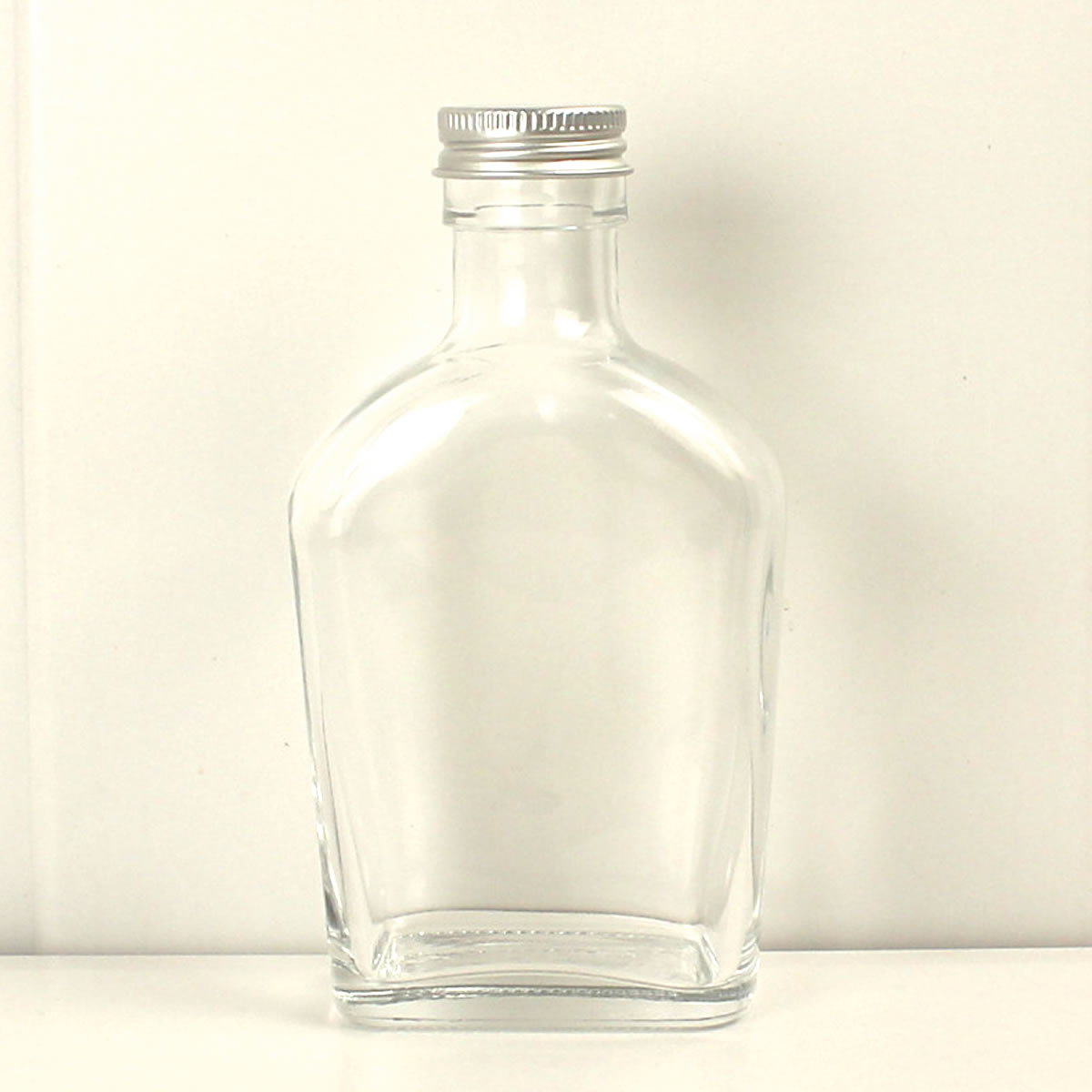 ハーバリウム アウトレット☆送料無料 瓶 ボトル ガラス瓶 ハーバリウム瓶 取寄 早割クーポン ウィスキー2：スキットル 01 200ml アルミ銀キャップ付