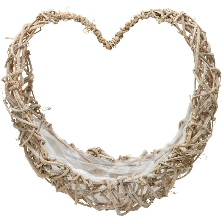 楽天市場 Naturedesigns ハートバッグリース 大 ナチュラル 01 取寄 花器 リース リース土台 つる 花材通販はなどんやアソシエ