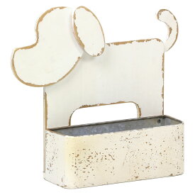 SG Wonder zone/アニマルブリキポット犬ホワイト/712-001W【01】【取寄】 ガーデニング・園芸用品 植木鉢・フラワーポット アイアン・ブリキ鉢
