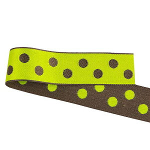 青山リボン/水玉ジャガード 25mm×4.5m #005/378-5【01】 リボン パターンリボン ドット柄パターンリボン