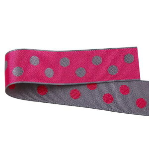 青山リボン/水玉ジャガード 25mm×4.5m #026/378-26【01】 リボン パターンリボン ドット柄パターンリボン