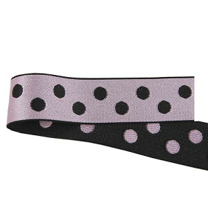 青山リボン/水玉ジャガード 25mm×4.5m #033/378-33【01】 リボン パターンリボン ドット柄パターンリボン