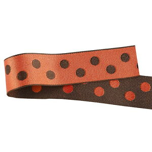 青山リボン/水玉ジャガード 25mm×4.5m #043/378-43【01】 リボン パターンリボン ドット柄パターンリボン