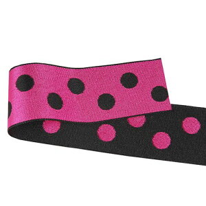 青山リボン/水玉ジャガード 38mm×4.5m #026/379-26【01】 リボン パターンリボン ドット柄パターンリボン