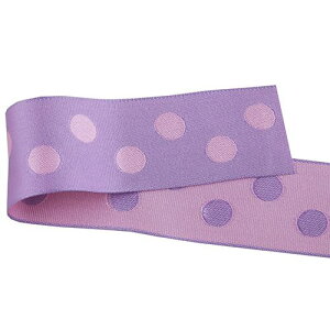 青山リボン/水玉ジャガード 38mm×4.5m #038/379-38【01】 リボン パターンリボン ドット柄パターンリボン