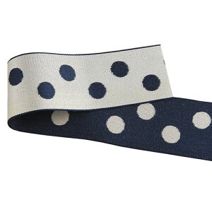 青山リボン/水玉ジャガード 38mm×4.5m #046/379-46【01】 リボン パターンリボン ドット柄パターンリボン